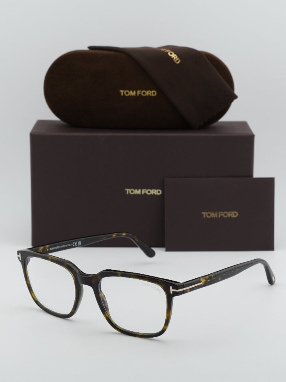 Tom Ford FT5818-B 052 Square Eyeglasses - Dark Havana 53mm